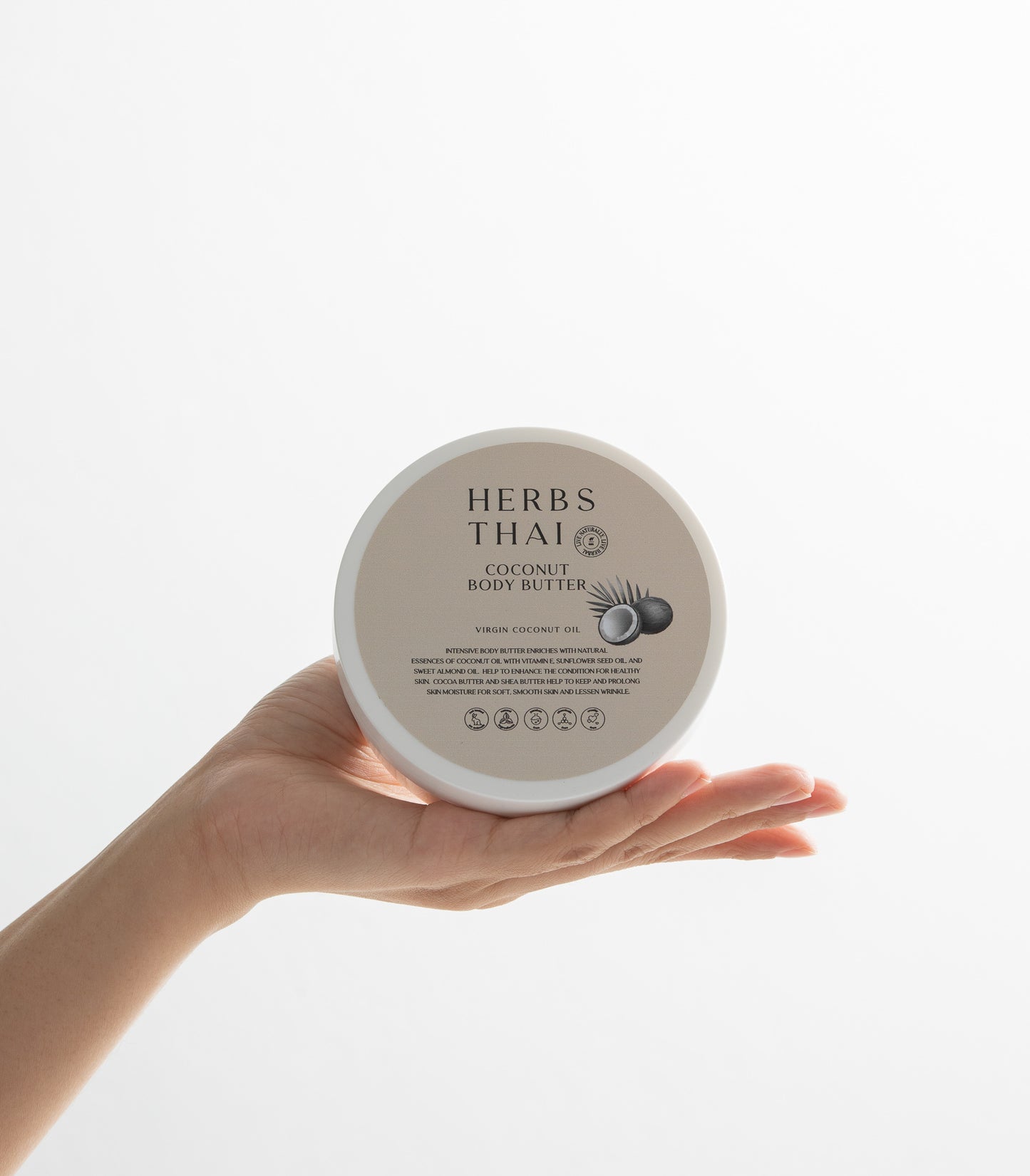Herbs Thai Cold-Pressed Virgin Coconut Oil Body Butter บอดี้ บัตเตอร์ โลชั่นสูตรเข้มข้น จากน้ำมันมะพร้าวสกัดเย็น (กลิ่นมะพร้าว)