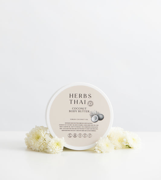 Herbs Thai Cold-Pressed Virgin Coconut Oil Body Butter บอดี้ บัตเตอร์ โลชั่นสูตรเข้มข้น จากน้ำมันมะพร้าวสกัดเย็น (กลิ่นมะพร้าว)