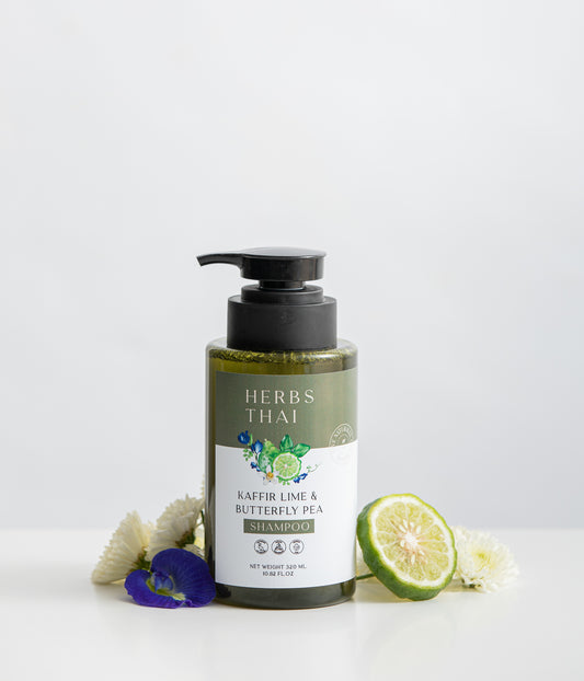Herbs Thai Kaffir Lime & Butterfly Pea แชมพูมะกรูด อัญชัน